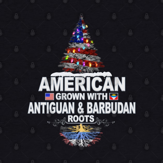 Christmas Tree  American Grown With Antiguan & Barbudan Roots - Gift for Antiguan & Barbudan From Antigua & Barbuda by Country Flags